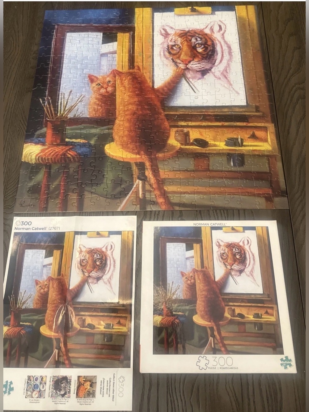 Norman Catwell jigsaw Puzzle 300 Large Pieces cat Rockwell Buffalo Games Art